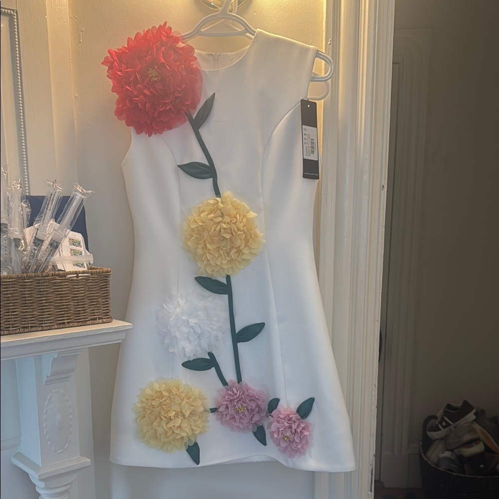 Elliatt White Floral Appliqué Dress